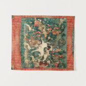 UNICORN DEFENDS ZELF, andere dieren groen Wandkleed (Voorkant (horizontaal))