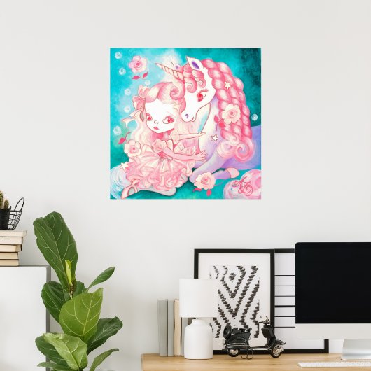 Unicorn Delight Poster (Thuiskantoor)