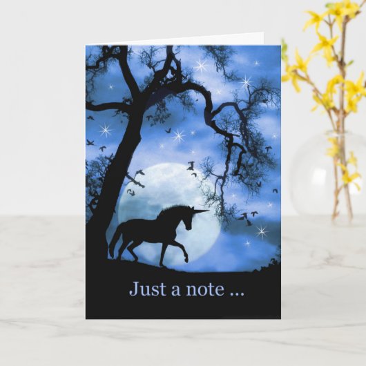 Unicorn Denking of you Kaart (Gele Bloem)