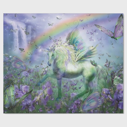 Unicorn der Butterflies Art Gift Wrap Cadeaupapier (Vlak)