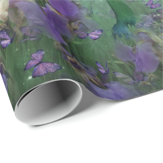 Unicorn der Butterflies Art Gift Wrap Cadeaupapier (Rol Hoek)