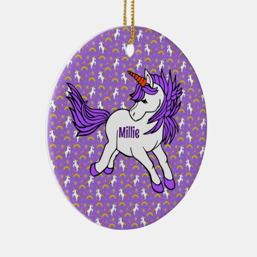 Unicorn Design Ceramic Ornament (Rechts)