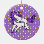 Unicorn Design Ceramic Ornament (Achterkant)