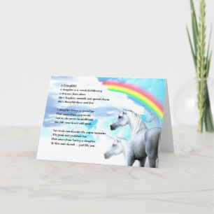 Unicorn Design - Daughter Poem Kaart