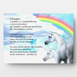 Unicorn Design - Daughter Poem Plaque Fotoplaat