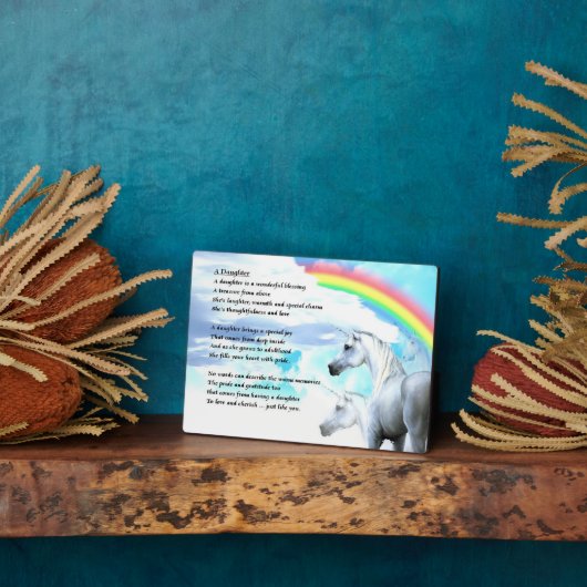 Unicorn Design - Daughter Poem Plaque Fotoplaat (Zijkant)