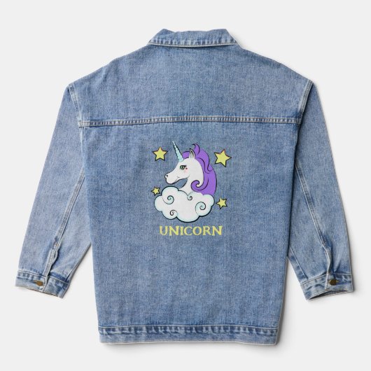 Unicorn Design Denim Jas Jacket (Achterkant)