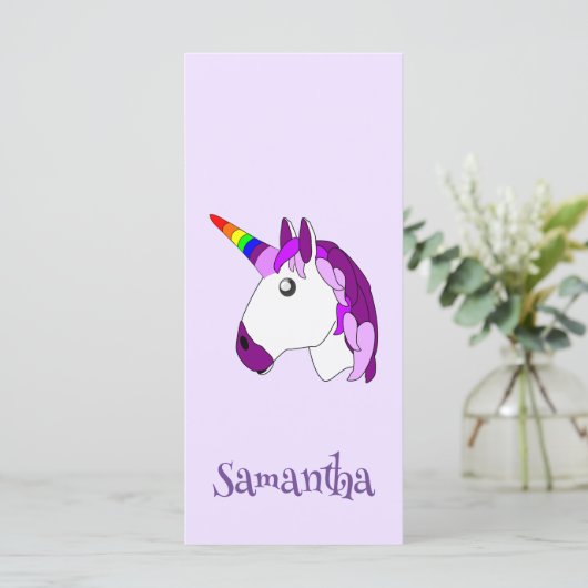 Unicorn Design gepersonaliseerd Bladwijzer (Staand voorkant)