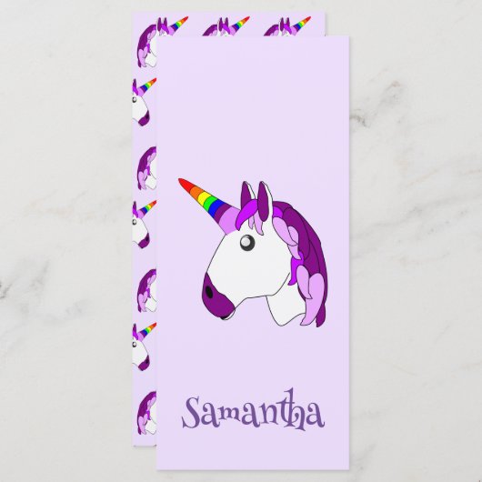 Unicorn Design gepersonaliseerd Bladwijzer (Voorkant / Achterkant)