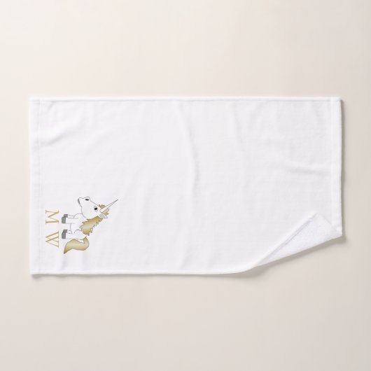 Unicorn Design Monogrammed Bad Handdoek (Handdoek)