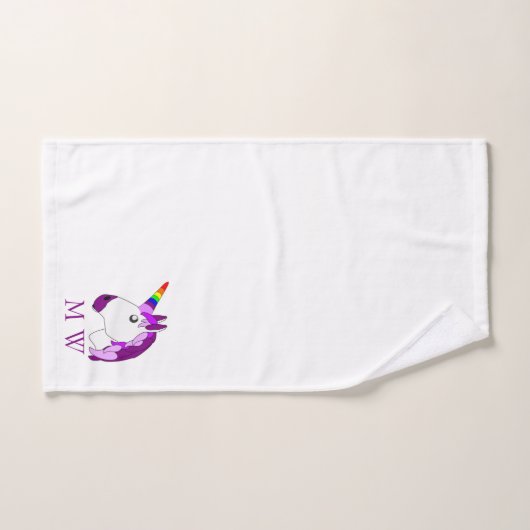 Unicorn Design Monogrammed Bad Handdoek (Handdoek)