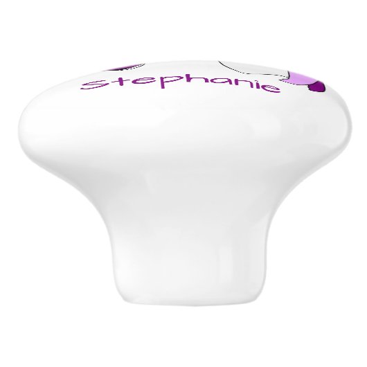 Unicorn Design Personalised Keramische Knop (Zijkant)