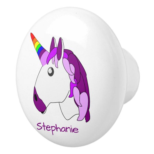 Unicorn Design Personalised Keramische Knop (Rechts)