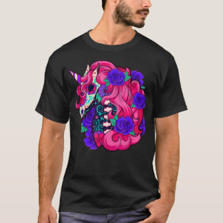 Unicorn dia de los muertos dag van de dode schedel t-shirt