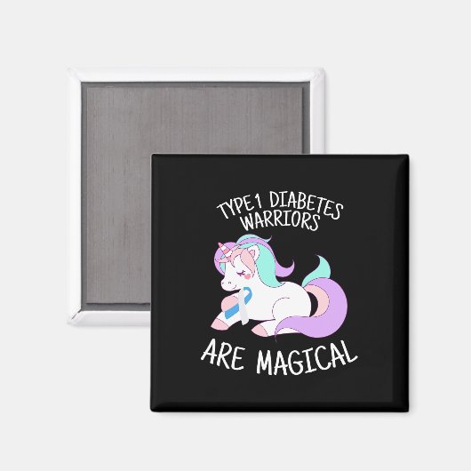 Unicorn Diabetes Warrior Gift  Magneet (Voorkant / Achterkant)
