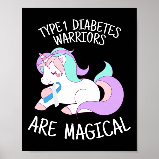 Unicorn Diabetes Warrior Gift  Poster (Voorkant)