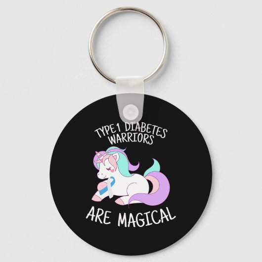 Unicorn Diabetes Warrior Gift Sleutelhanger (Voorkant)