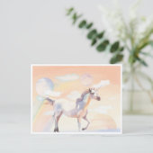 Unicorn die het Briefkaart van de Wolken en van de (Staand voorkant)
