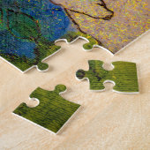 Unicorn die reflectie aanraakt in een vijver legpuzzel (Zijkant)