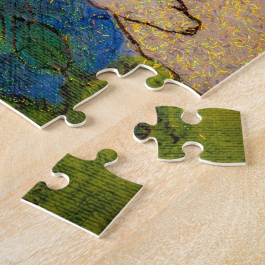 Unicorn die reflectie aanraakt in een vijver legpuzzel (Zijkant)