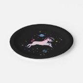 Unicorn-dieren in de ruimte papieren bordje (Gekanteld)