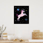 Unicorn-dieren in de ruimte poster (Keuken)