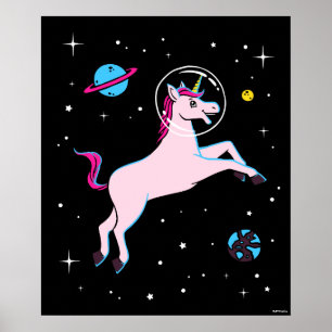 Unicorn-dieren in de ruimte poster
