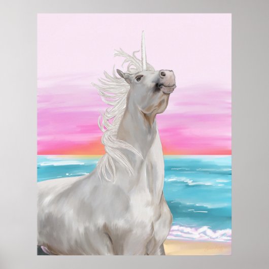 Unicorn Digital Oil Painting Poster (Voorkant)