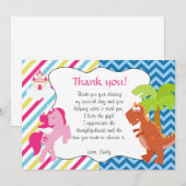 Unicorn Dinosaur Dank je wel Notitiekaartje (Voorkant / Achterkant)