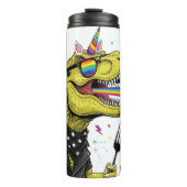 Unicorn Dinosaur Rainbow Punk Rock Thermosbeker (Voorkant)