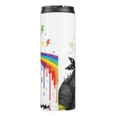 Unicorn Dinosaur Rainbow Punk Rock Thermosbeker (Achterkant)