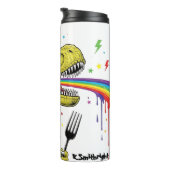 Unicorn Dinosaur Rainbow Punk Rock Thermosbeker (Geroteerd rechts)