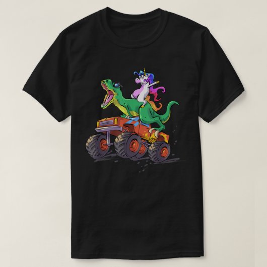 Unicorn Dinosaur Truck Funny Hand Drawn Geweldige  T-shirt (Design voorkant)