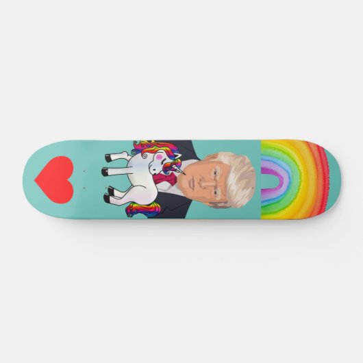 UNICORN DONALD TRUMP RAINBOW SKATEBOARD DECK (Horizontaal)