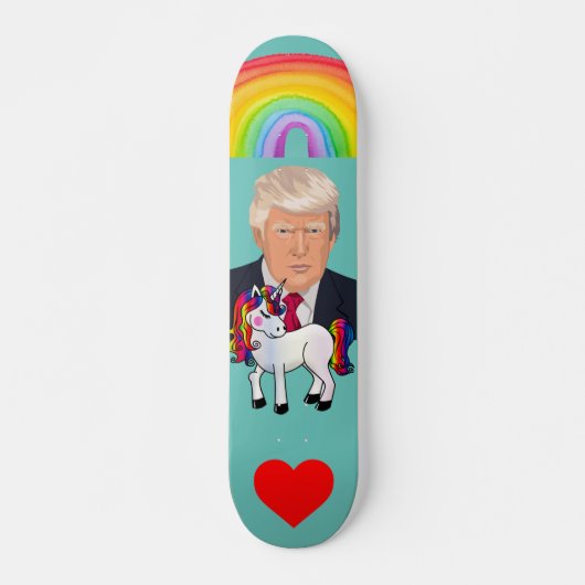 UNICORN DONALD TRUMP RAINBOW SKATEBOARD DECK (Voorkant)