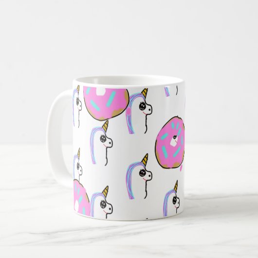 Unicorn Donut Coffee Tea Mok (Voorkant links)