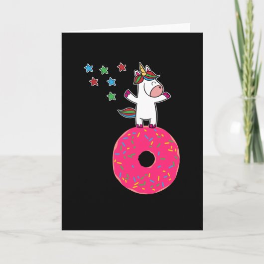 Unicorn Donut Dancing Star Dust Kaart (Voorkant)