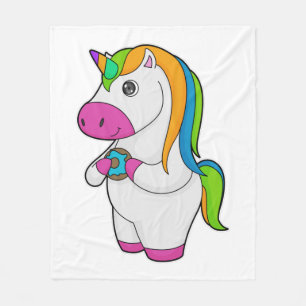 Unicorn Donut Fleece Deken