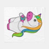 Unicorn Donut Fleece Deken (Voorkant (Horizontaal))