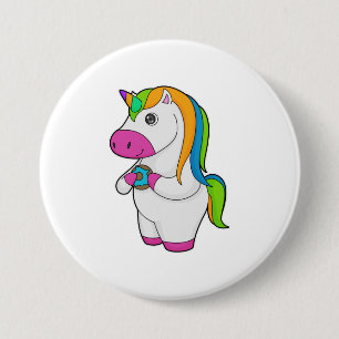 Unicorn Donut Ronde Button 7,6 Cm