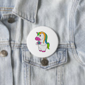 Unicorn Donut Ronde Button 7,6 Cm (In situ)