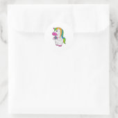 Unicorn Donut Ronde Sticker (Tas)