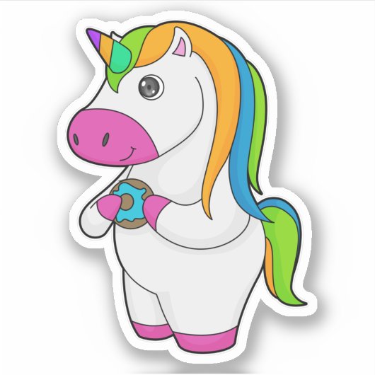 Unicorn Donut Sticker (Voorkant)