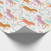 Unicorn Doodle Pattern Cadeaupapier (Hoek)