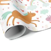 Unicorn Doodle Pattern Cadeaupapier (Rol Hoek)