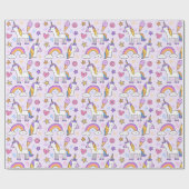 Unicorn Doodle Pattern Cadeaupapier (Vlak)