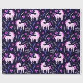 Unicorn Doodle Pattern Cadeaupapier (Vlak)