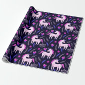 Unicorn Doodle Pattern Cadeaupapier (Uitgerold)