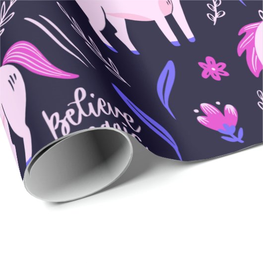 Unicorn Doodle Pattern Cadeaupapier (Rol Hoek)
