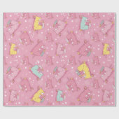 Unicorn Doodle Pattern Cadeaupapier (Vlak)